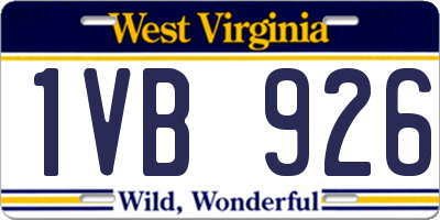 WV license plate 1VB926