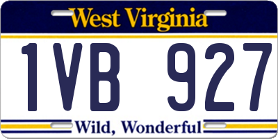 WV license plate 1VB927