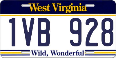 WV license plate 1VB928