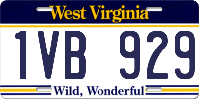 WV license plate 1VB929