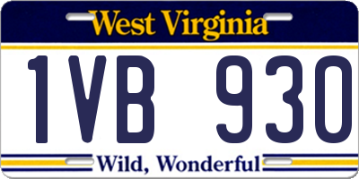 WV license plate 1VB930