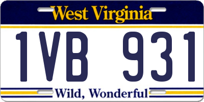 WV license plate 1VB931