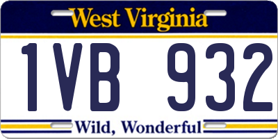 WV license plate 1VB932