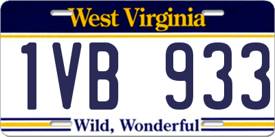 WV license plate 1VB933
