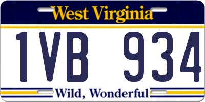 WV license plate 1VB934