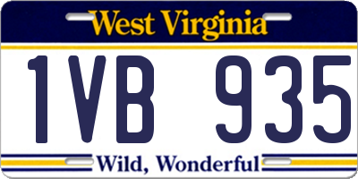 WV license plate 1VB935