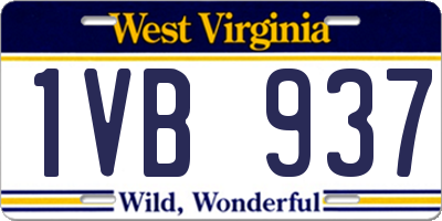 WV license plate 1VB937