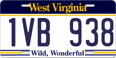 WV license plate 1VB938