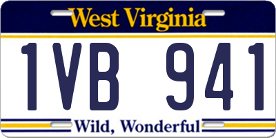 WV license plate 1VB941
