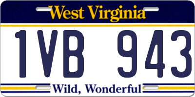 WV license plate 1VB943