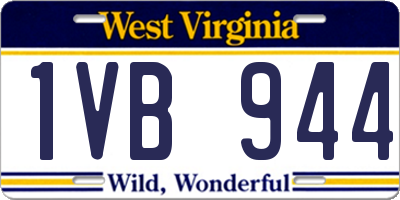 WV license plate 1VB944