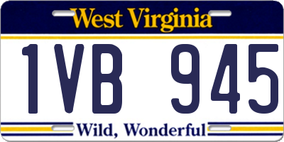 WV license plate 1VB945