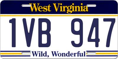 WV license plate 1VB947