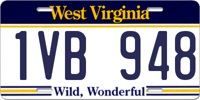 WV license plate 1VB948