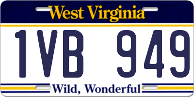 WV license plate 1VB949