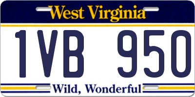 WV license plate 1VB950