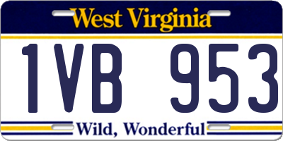 WV license plate 1VB953