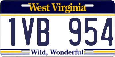 WV license plate 1VB954