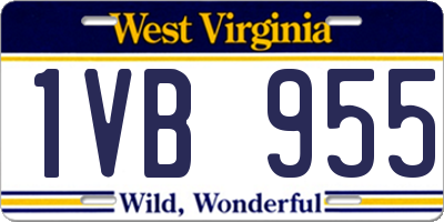 WV license plate 1VB955