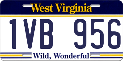 WV license plate 1VB956