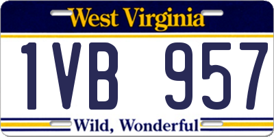 WV license plate 1VB957