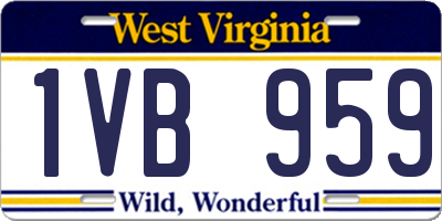 WV license plate 1VB959