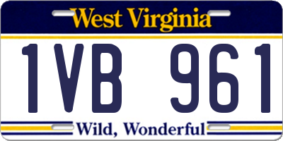 WV license plate 1VB961