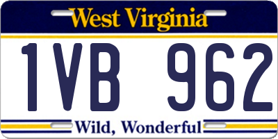WV license plate 1VB962