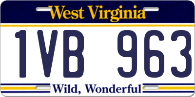 WV license plate 1VB963