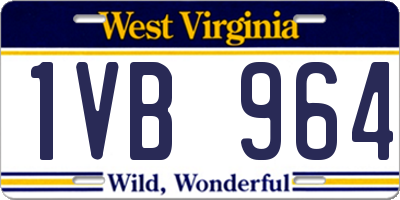 WV license plate 1VB964