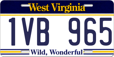 WV license plate 1VB965