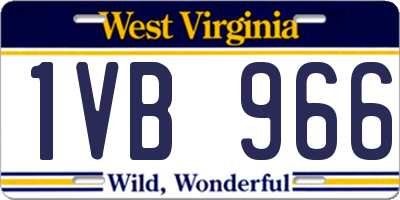 WV license plate 1VB966