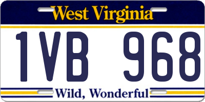WV license plate 1VB968