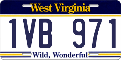 WV license plate 1VB971