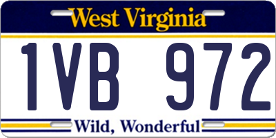 WV license plate 1VB972