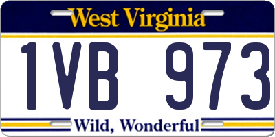 WV license plate 1VB973