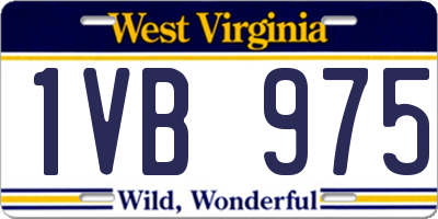 WV license plate 1VB975