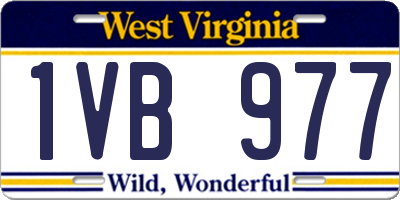 WV license plate 1VB977