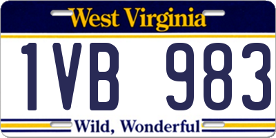 WV license plate 1VB983