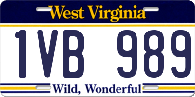 WV license plate 1VB989