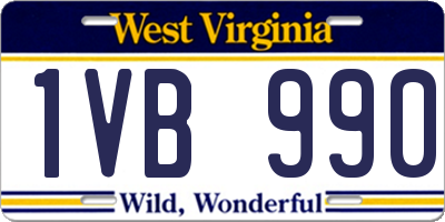 WV license plate 1VB990