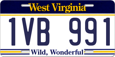 WV license plate 1VB991