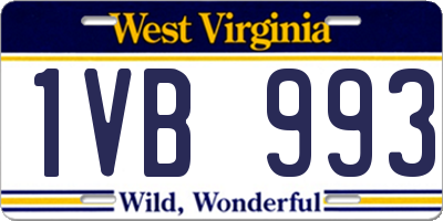 WV license plate 1VB993
