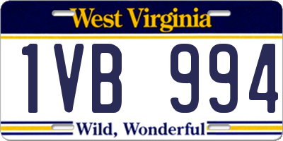 WV license plate 1VB994