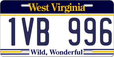 WV license plate 1VB996