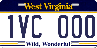 WV license plate 1VC000