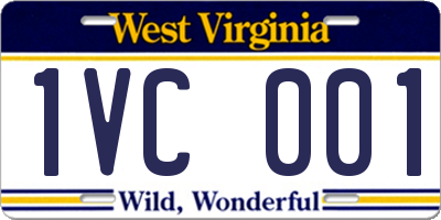 WV license plate 1VC001