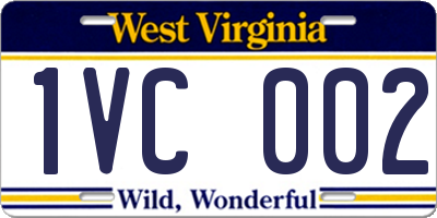 WV license plate 1VC002