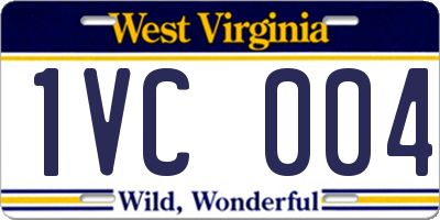 WV license plate 1VC004