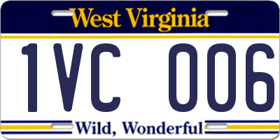 WV license plate 1VC006